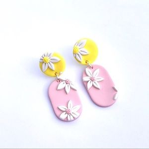 Handmade Polymer Clay Earrings spring daisies